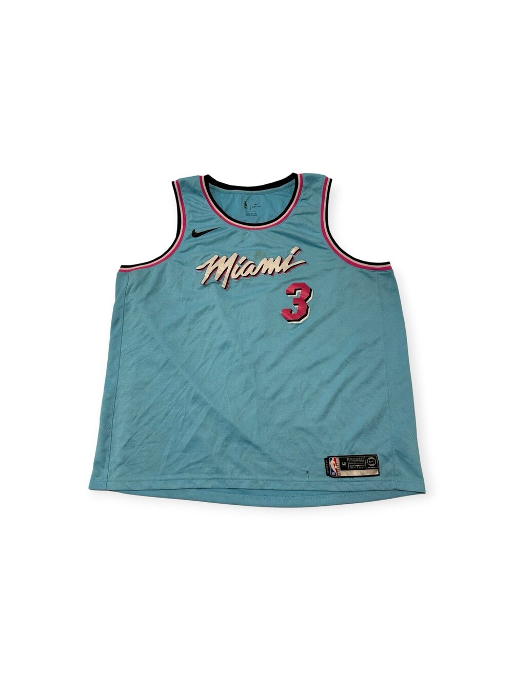 Nike Dwyane Wade Miami Heat ViceWave City Edition Jersey Men 3XL 56 Blue NBA